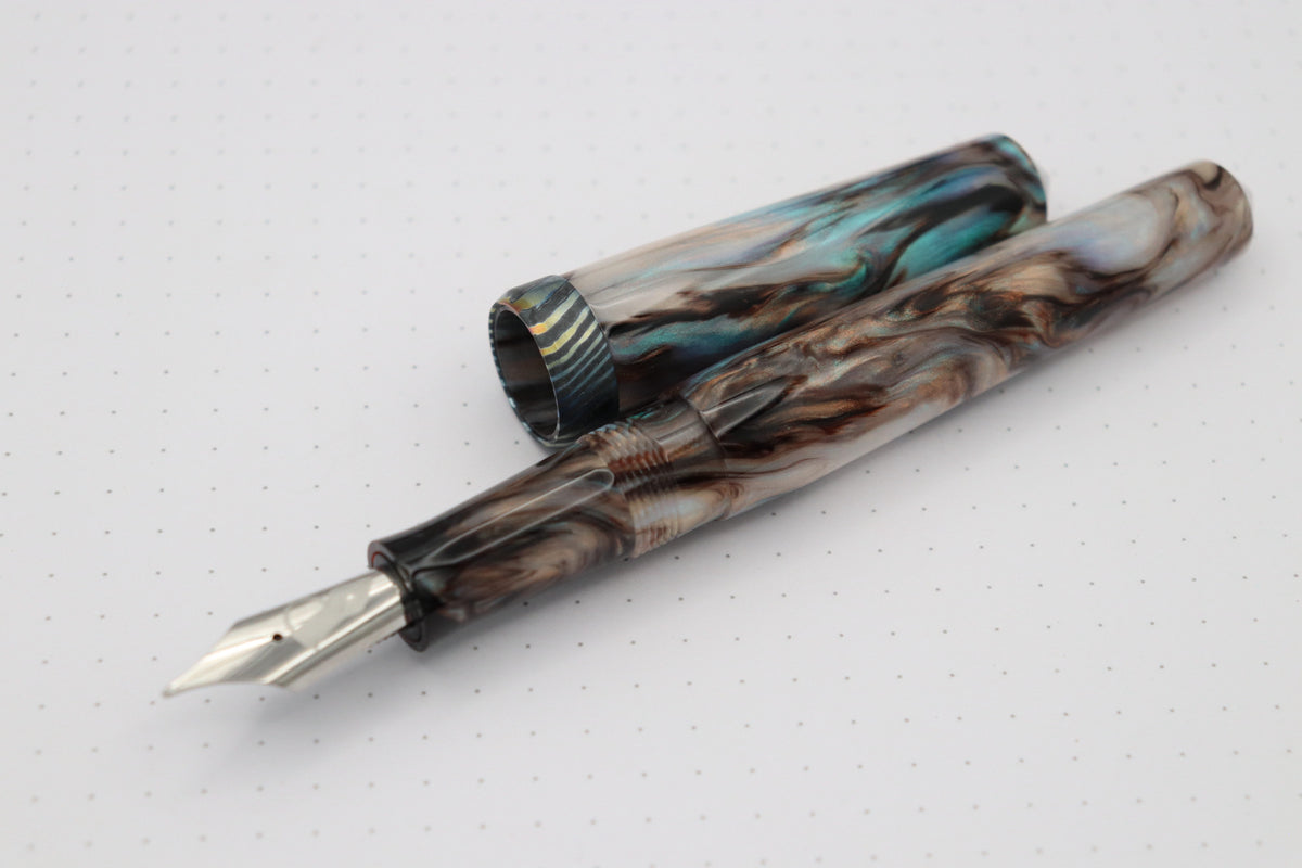 Poseidon Plus Fountain Pen, Dark Coral Abalone