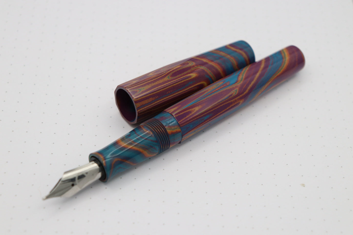 Faceted Poseidon Fountain Pen, Rainbow