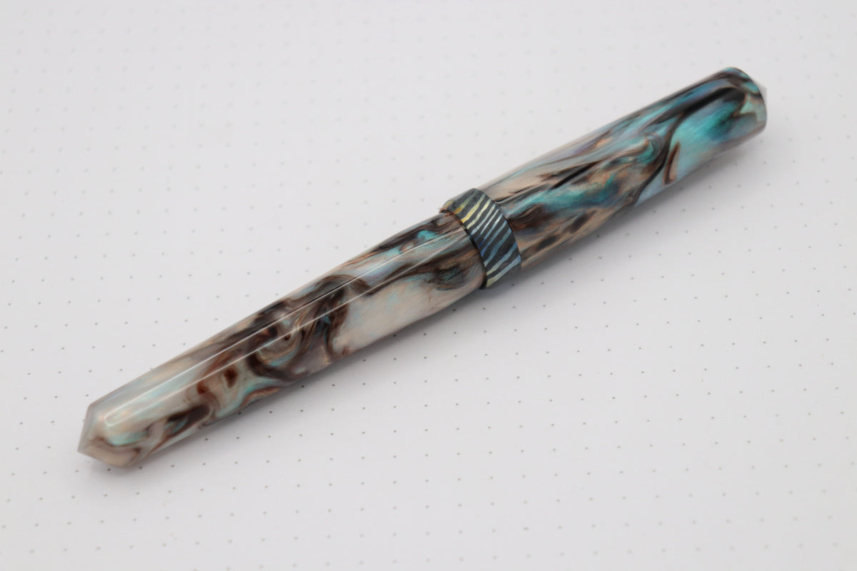 Poseidon Plus Fountain Pen, Dark Coral Abalone