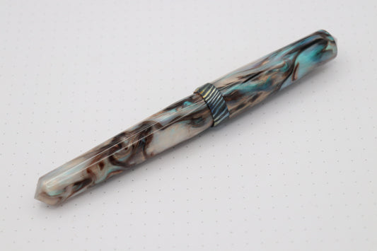 Poseidon Plus Fountain Pen, Dark Coral Abalone