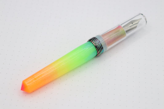 Poseidon Plus Fountain Pen, Neon Tye Dye/Clarity