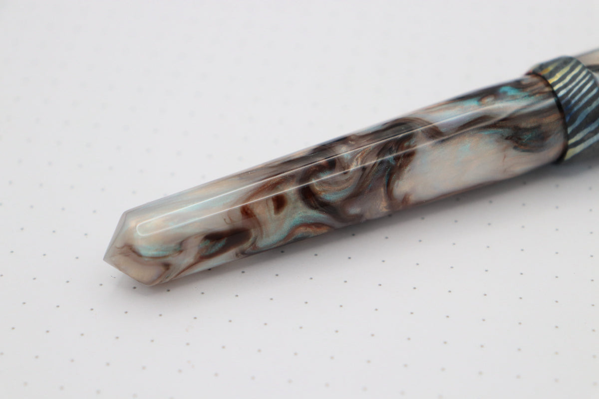 Poseidon Plus Fountain Pen, Dark Coral Abalone