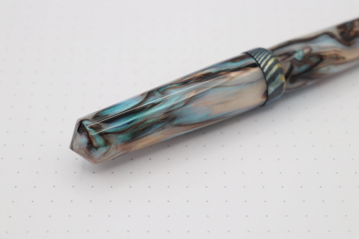 Poseidon Plus Fountain Pen, Dark Coral Abalone