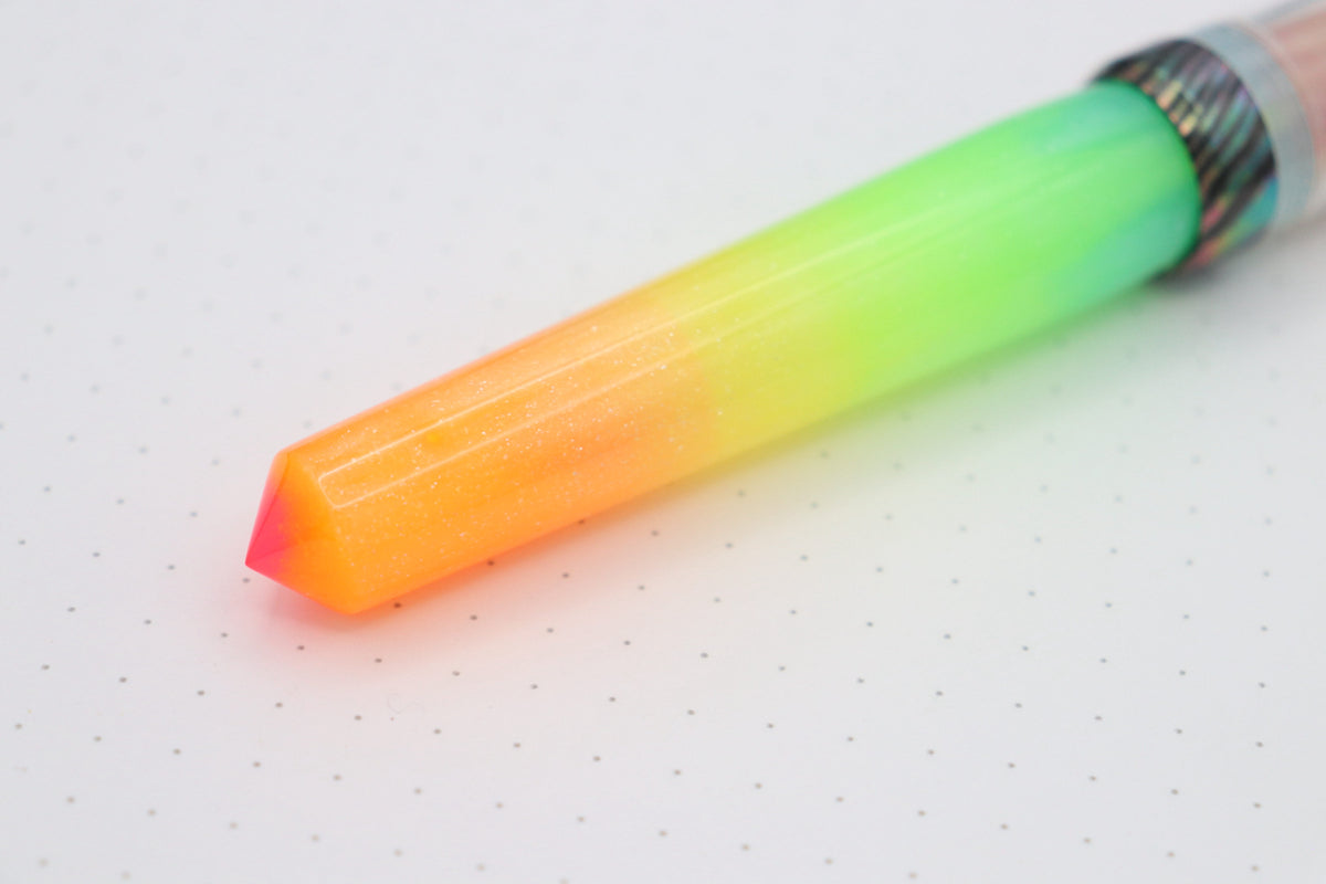Poseidon Plus Fountain Pen, Neon Tye Dye/Clarity