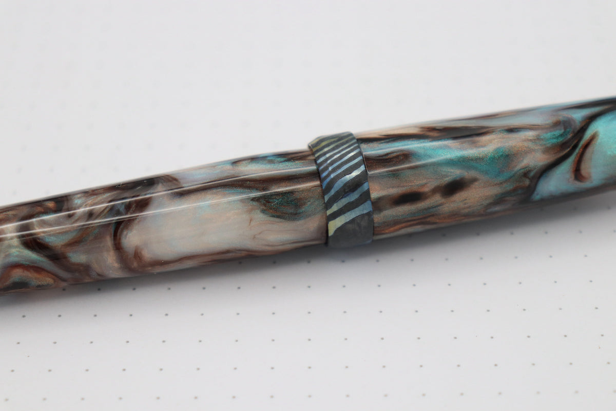 Poseidon Plus Fountain Pen, Dark Coral Abalone