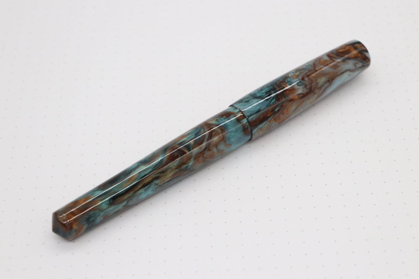 Poseidon Fountain Pen, Teal Agate