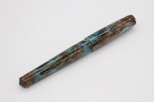 Poseidon Fountain Pen, Teal Agate