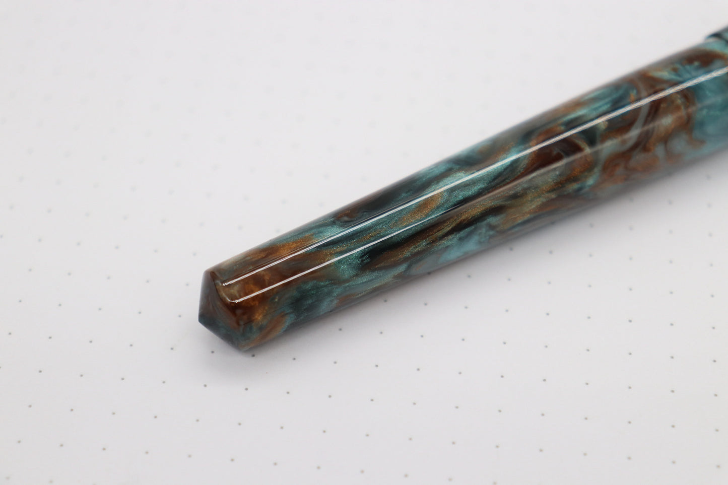 Poseidon Fountain Pen, Teal Agate