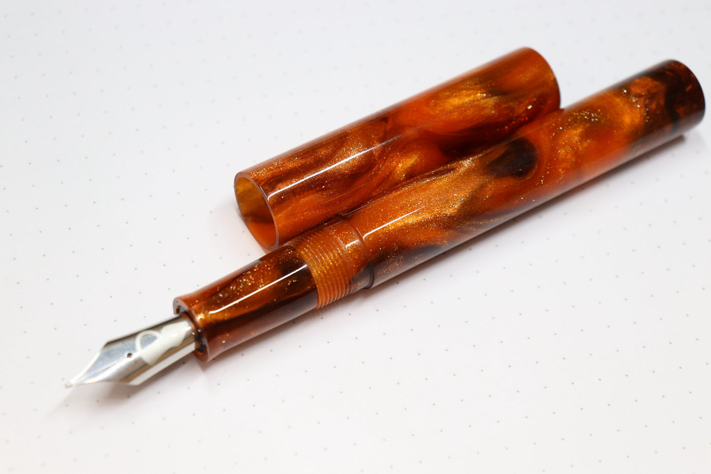 Cerberus Fountain Pen, Frosted Vermillion