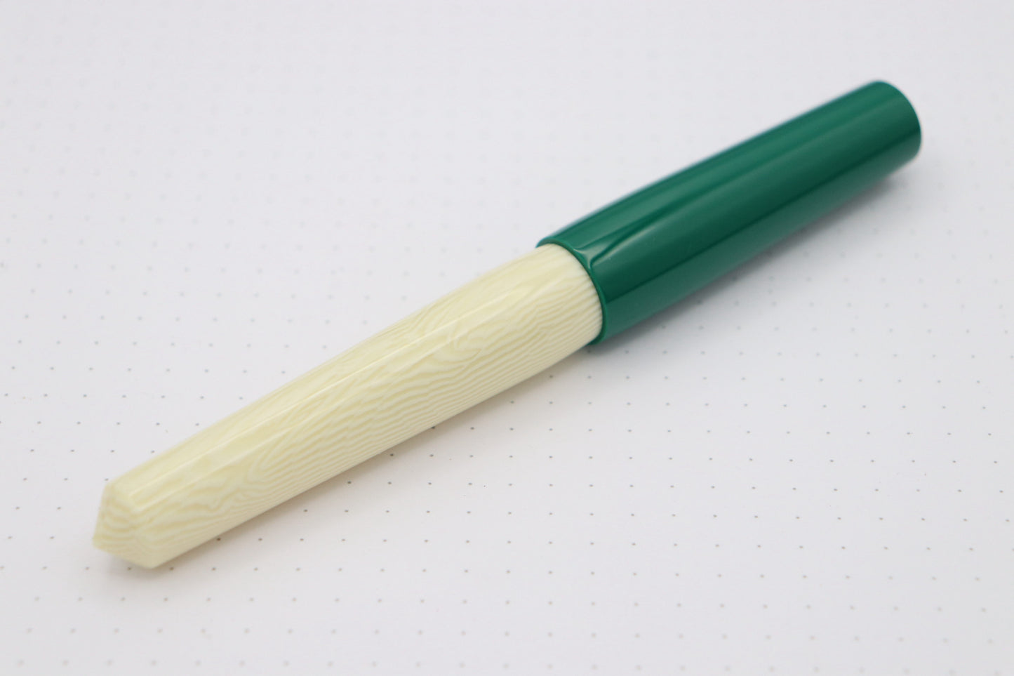 Poseidon Fountain Pen, Green Ultem/Ivory Celluloid