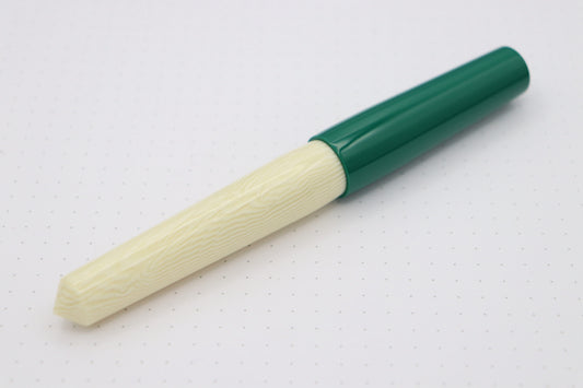 Poseidon Fountain Pen, Green Ultem/Ivory Celluloid