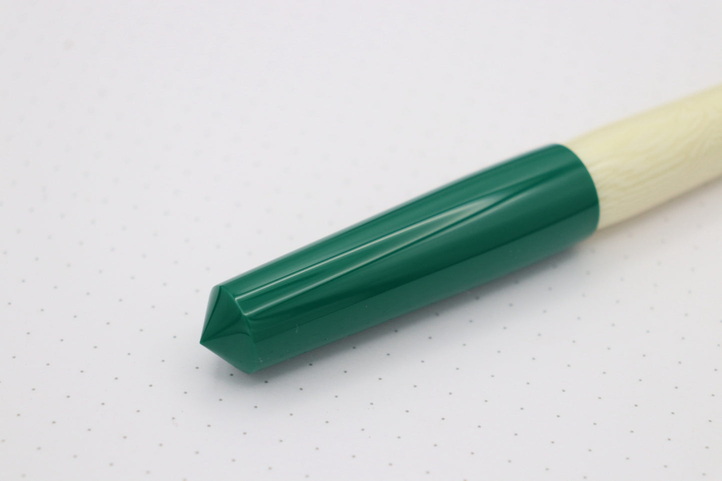 Poseidon Fountain Pen, Green Ultem/Ivory Celluloid