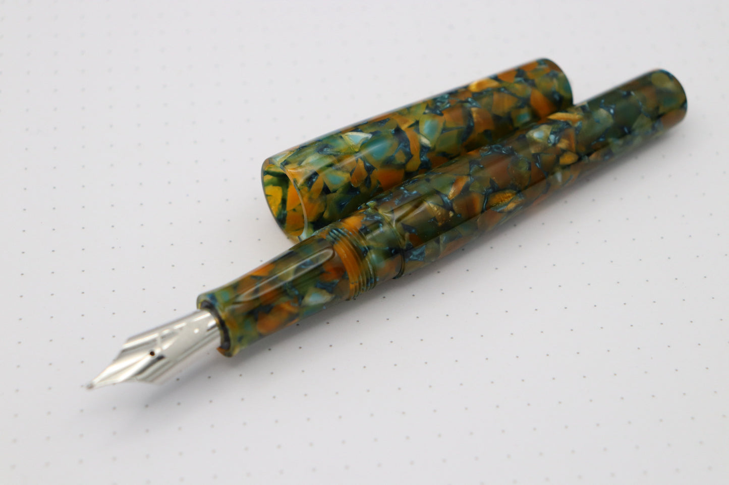 Poseidon Fountain Pen, Swampy Acrylic