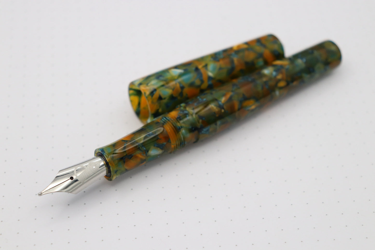 Poseidon Fountain Pen, Swampy Acrylic