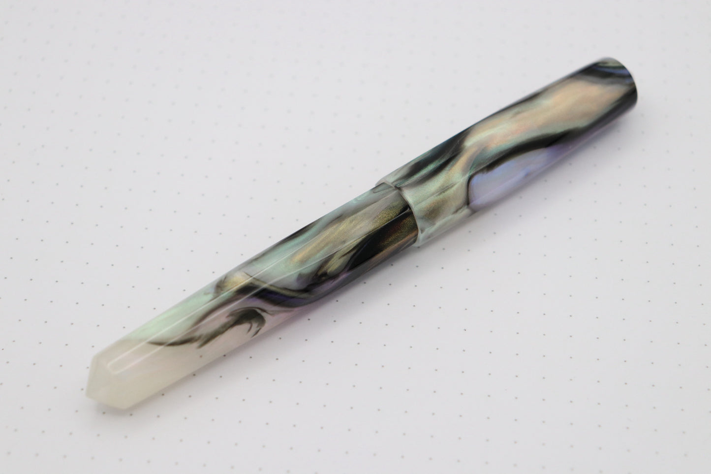 Faceted Poseidon Fountain Pen, Avg Abalone