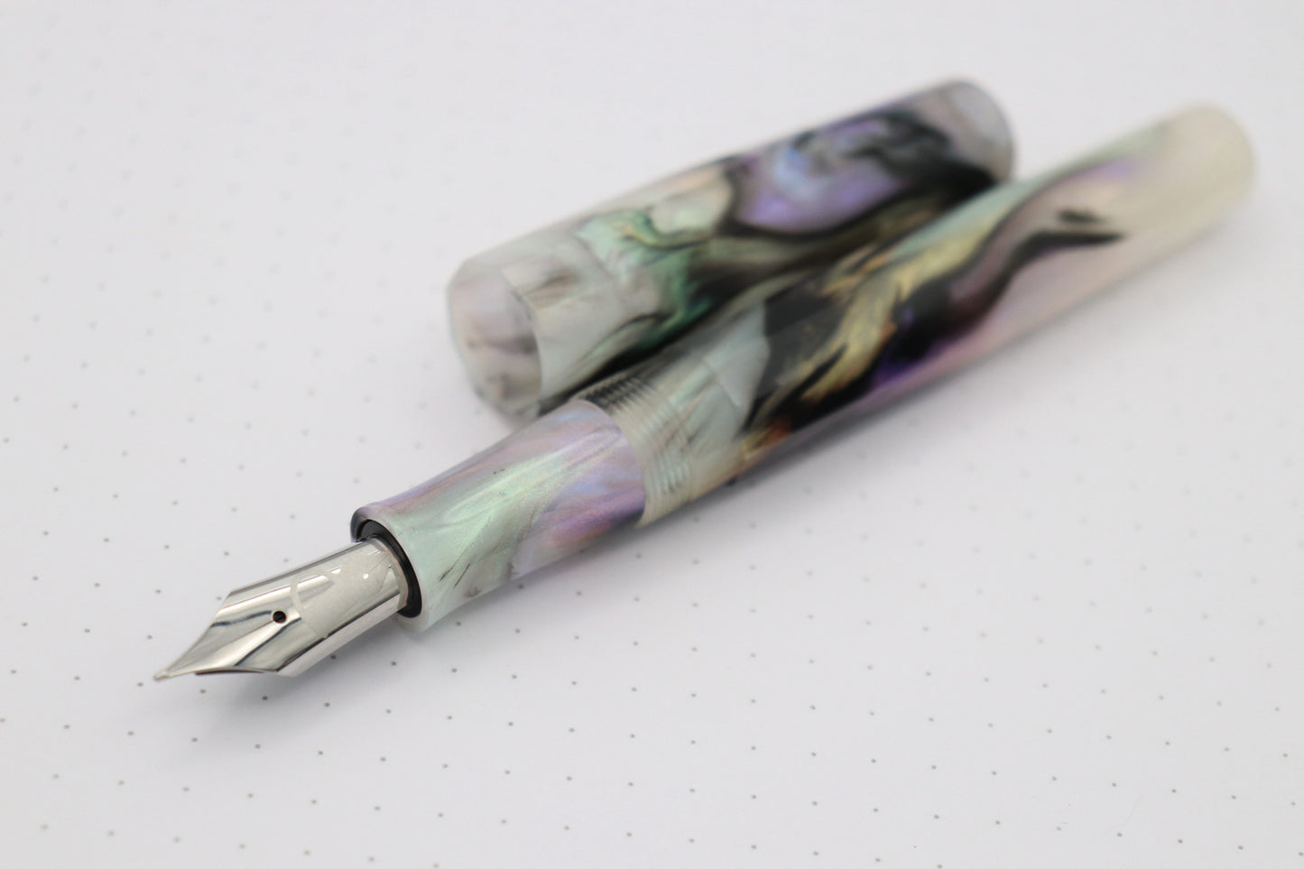Faceted Poseidon Fountain Pen, Avg Abalone