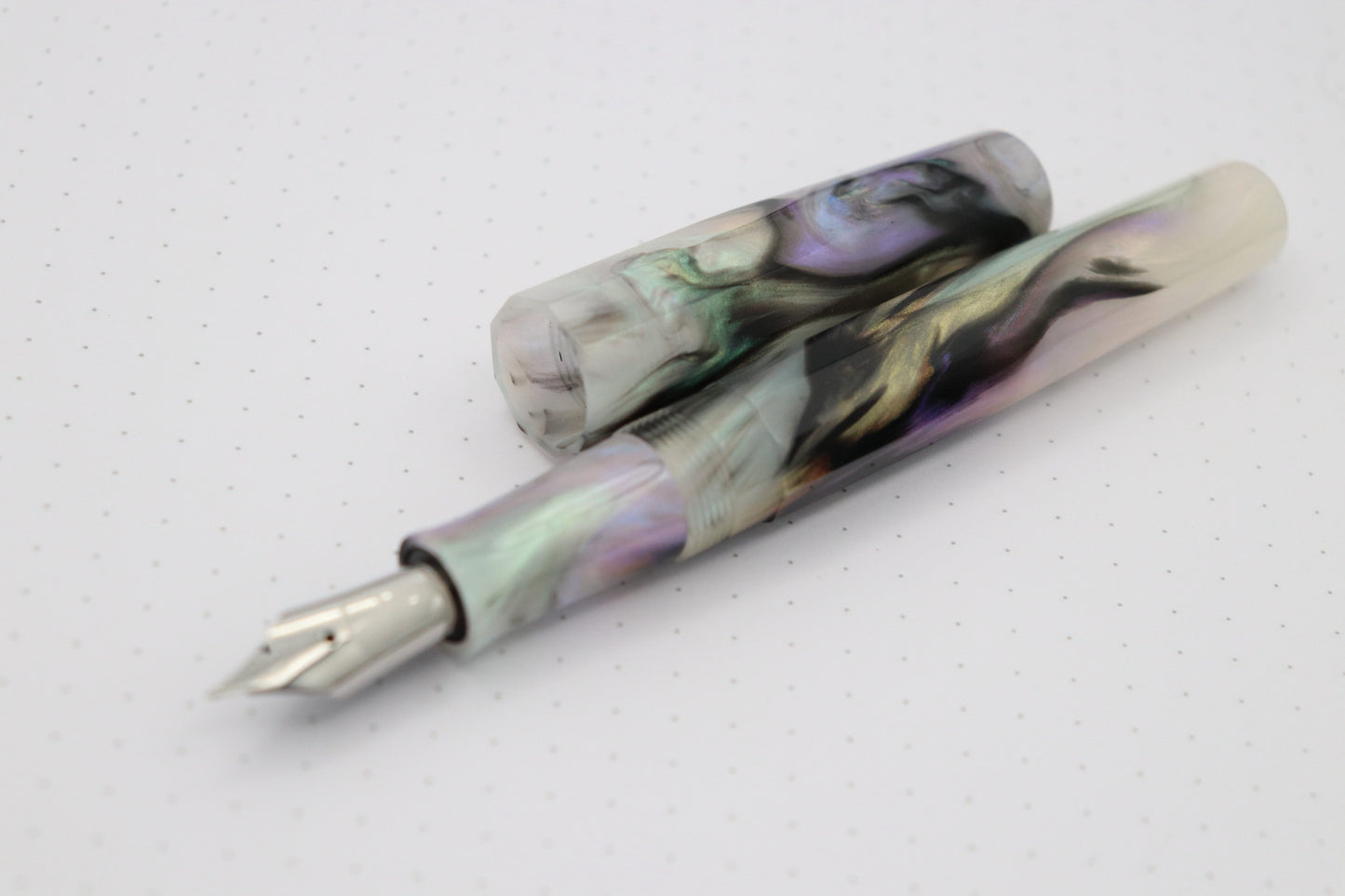 Faceted Poseidon Fountain Pen, Avg Abalone