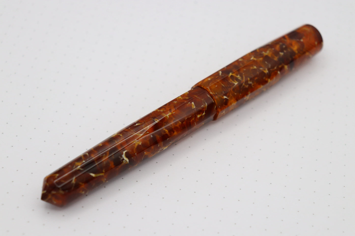 Faceted Poseidon Fountain Pen, CS Amber