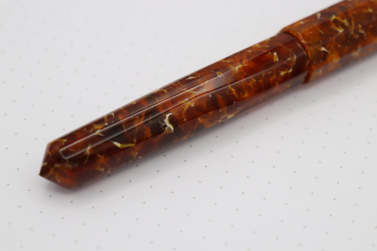 Faceted Poseidon Fountain Pen, CS Amber