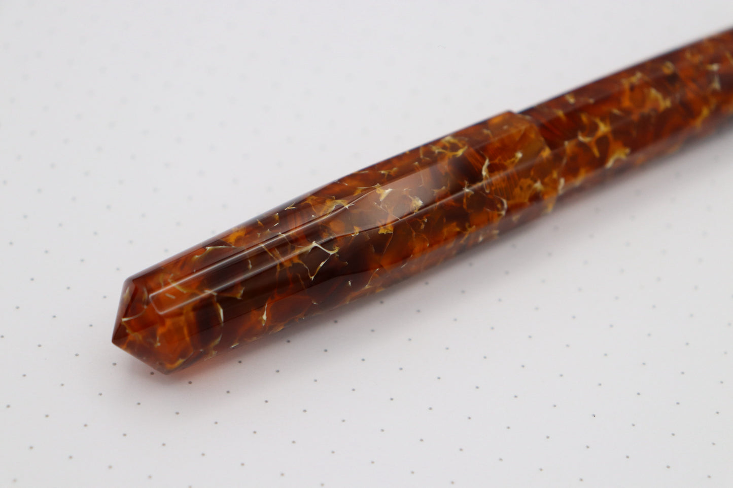 Faceted Poseidon Fountain Pen, CS Amber