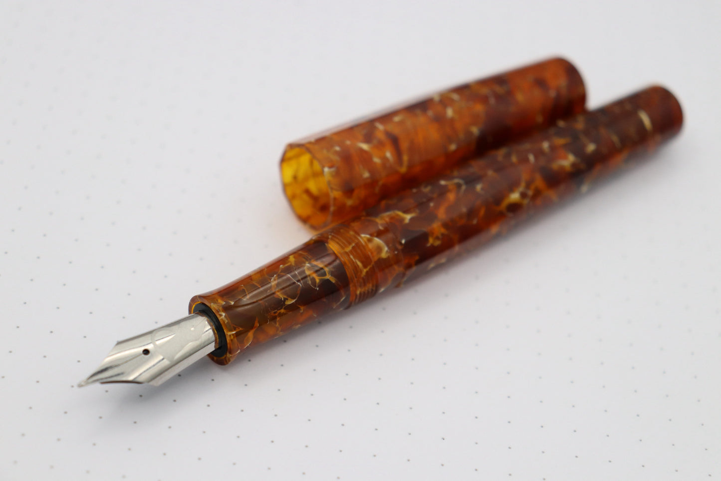 Faceted Poseidon Fountain Pen, CS Amber