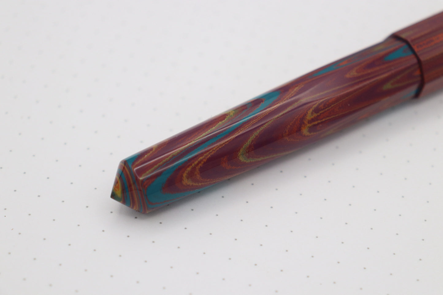 Faceted Poseidon Fountain Pen, SEM Rainbow