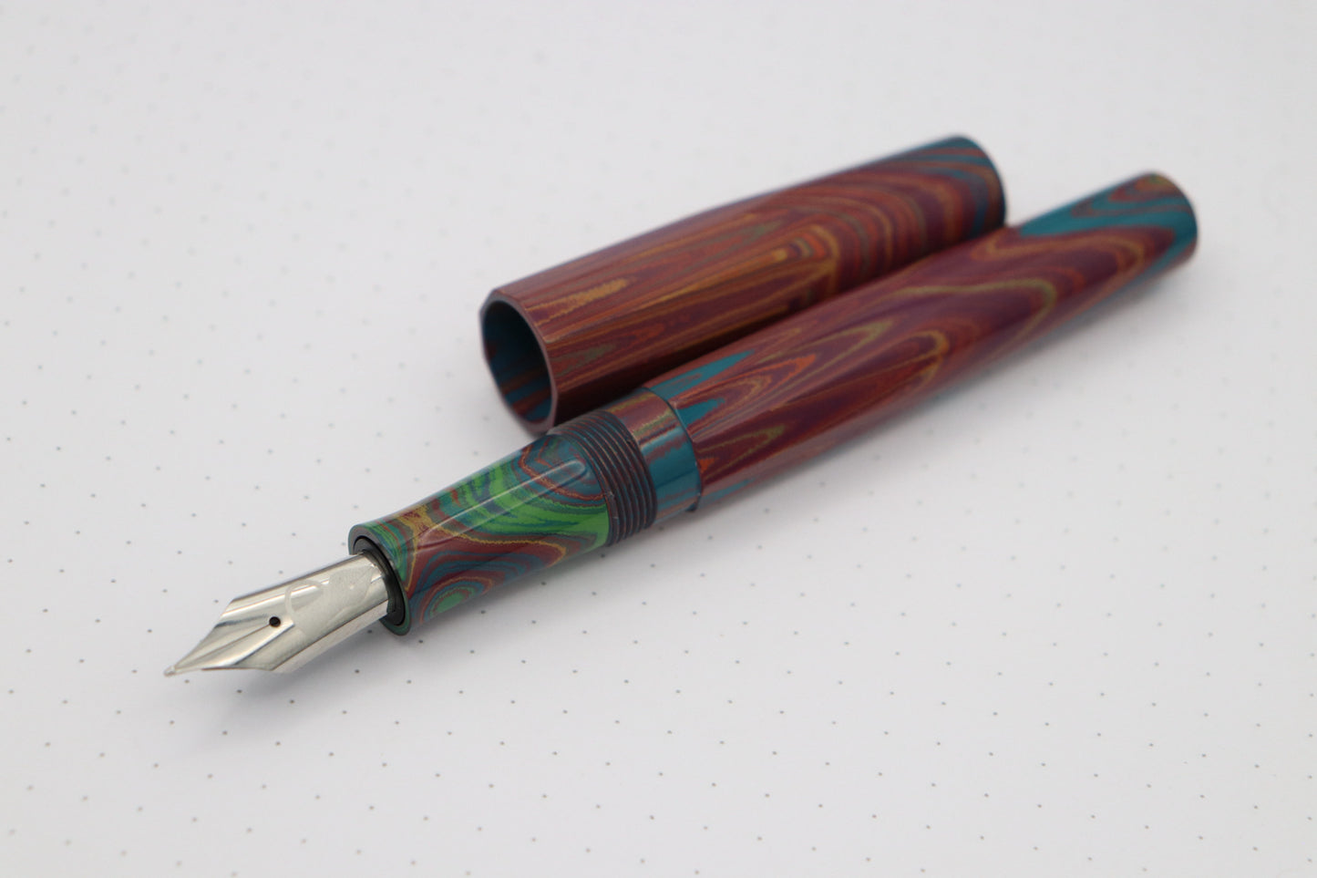 Faceted Poseidon Fountain Pen, SEM Rainbow