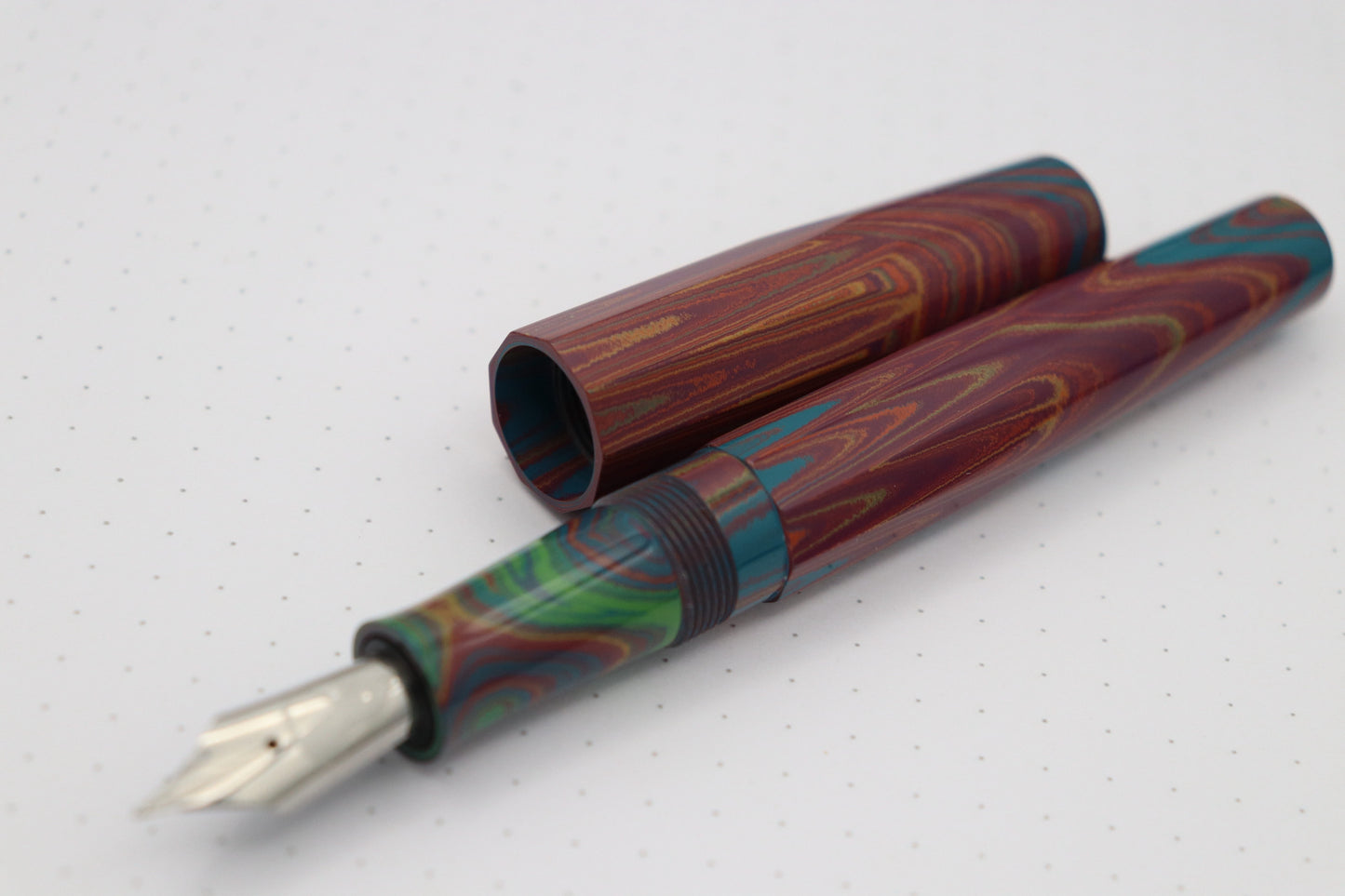 Faceted Poseidon Fountain Pen, SEM Rainbow
